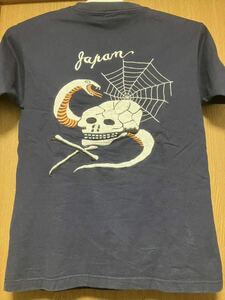 東洋エンタープライズ　Tシャツ ヴィンテージ ドクロ　紺　東洋　L