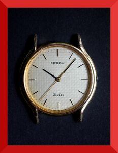 セイコー SEIKO ドルチェ DOLCE クォーツ 3針 8N41-6010 男性用 メンズ 腕時計 x979 ジャンク 稼働品