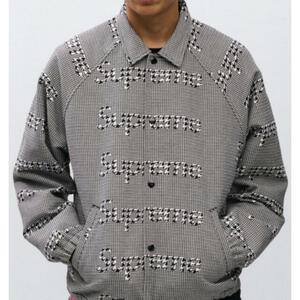 Supreme HOUNDSTOOTH LOGOS SNAP FRONT JACKET BLACK XL 未使用新品　