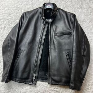 【極美品】Schott ショット シングルライダースジャケット【漢の革ジャン】641モデル 極暖 ボアライナー レザー 牛革 38(L相当)