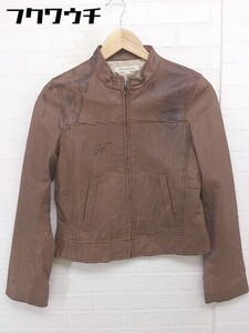 ◇ green label relaxing UNITED ARROWS 豚革 レザー 長袖 ジャケット サイズ38 ブラウン系 レディース