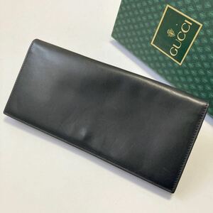 ★GUCCI グッチ ヴィンテージ 長財布 ブラック 黒 メンズ 男性【鑑定済み 本物保証】