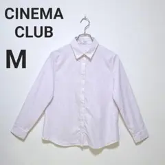 シネマクラブ CINEMA CLUB ストライプ 長袖 シャツ ピンク 白 M