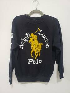 Polo RalphLauren ポロ ラルフローレン スウェット トレーナー ヴィンテージ USED 黒 L?