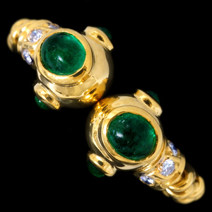 78862-251【Candame】Emerald 絶品Diamond 18K Ring SPAIN New