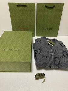 GUCCI グッチ カーディガン・セーター　グレー色　ユニセックス　サイズXS〜L グッチ直営正規品　新品同様　箱・紙袋付　購入価格242000円