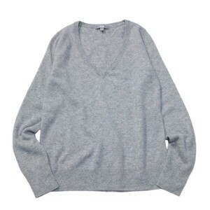 《良品◎》UNIQLO ユニクロ★カシミヤ100％*Vネックニット*セーター*グレー*サイズS(LW969)◆YP