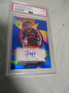 2023-24 TOPPS FINEST UEFA CLUB COMPETITIONS RC BLUE AUTO AMANKWAH FORSON 042/150 150枚限定 PSA9