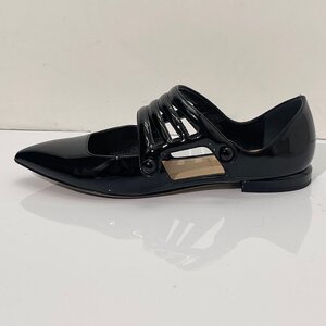 EMPORIO ARMANI パテントフラットシューズ size36 23cm ブラック X3D148 エンポリオアルマーニ