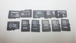 新入荷　TOSHIBA　TDK　など　microSDHCメモリーカード　8GB　11枚セット　中古動作品