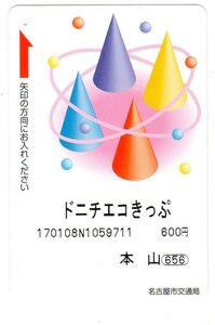 ■【使用済み】ドニチエコきっぷ バス・地下鉄全線一日乗車券 名古屋市交通局 平成29年1月8日使用分 本山656発行 中古 コレクション