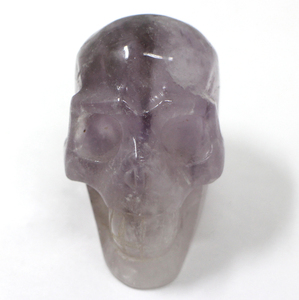 【天然石】アメジスト　手彫り　彫刻　ドクロ　176.3ｇ　6.0×4.1×5.6cm　スカル　アメシスト　紫水晶　ソーティング付