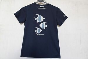 HELLY HANSEN/ヘリーハンセン/半袖Tシャツ/HW61327/速乾性/フロントプリント/魚シルエット/アウトドア/紺/ネイビー/Sサイズ(6/10R6)