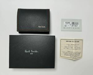 ポールスミス Paul Smith ストライプステッチ コインケース　 二つ折りミニ財布 カードケース付き 新品未使用品
