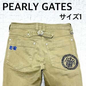 PEARLY GATES パリーゲイツ　ゴルフ　ストレッチパンツ　刺繍　サイズ1