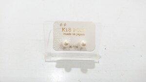 【送料無料】【未使用】K18 POST　18金　ポストピアス　ジルコニア　ジュエリー　アクセサリー　MADE IN JAPAN　キングラム（イ）