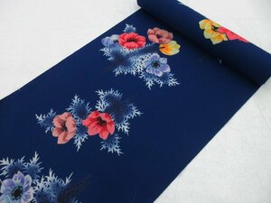 inagoya◇未使用品【浴衣反物】大量入荷 綿 花柄 教材 夏 女性 大人 生地 新品 yukata fabric z5846cd