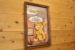 新品　Garfield ガーフィールド　ウッド　パブミラー　PUB MIRROR アメリカン　カフェ　バー　ガレージ　インテリア　木製