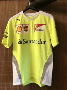 ◎非売品◎ フェラーリ　F1 チーム支給品　蛍光　中古　PUMA Tシャツ プーマ 355 360 430 458 488 512 550 575 12 812 エンツォ　CORNES