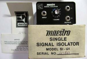 ＊MAESTRO/SINGLE SIGNAL ISOLATOR/S1-G1/箱付/デッドストック/激レア！＊