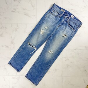 AG Jeans THE DREW スキニーパンツ ダメージデニムパンツ ジーンズ ボトムス USA製 レディース ライトブルー サイズ24*SC667