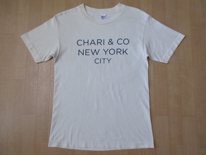 メキシコ製 CHARI&COゴッサム ロゴ TシャツSナチュラル ホワイト チャリアンドコー GOTHAM LOGOニューヨークNYC自転車 サイクリング ピスト