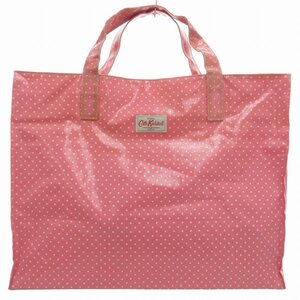 キャスキッドソン Cath Kidston ハンドバック トート PVC ビックサイズ 水玉柄 ピンク /BL 0823 ■GY18 レディース