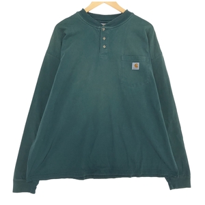 古着 カーハート Carhartt ヘンリーネック ロングTシャツ ロンT メンズXL /eaa430451