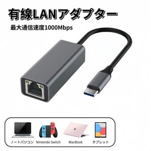 Type-C LANアダプタ 有線接続 USB C LAN変換アダプター 1000Mbps