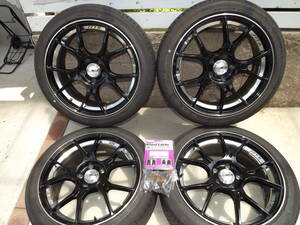 日本製 SSR FFT-R 18インチ 18×7 1/2 J ダンロップ ルマンV 215/45R18 タイヤアルミセット マックガードのホイールロック付 MAZDA3に