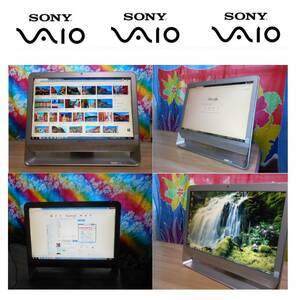 ◆SONY VAIO VGC-JS50B Windows7 Google Chrome 大画面20型 パソコン◆優美デザイン/色彩表現美/映画DVD 音楽CD鑑賞/画像&動画保存等々に