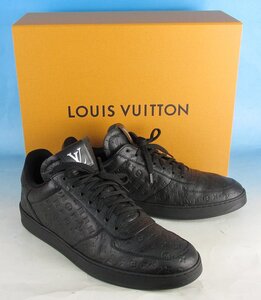 LYF15371 LOUIS VUITTON ルイヴィトン リヴォリライン モノグラム レザースニーカー 23年 イタリア製 ブラック UK10 美品