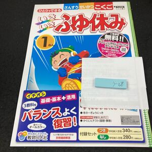 うー028 いきいき ふゆ休み 1ねん 教育同人社 問題集 プリント 学習 ドリル 小学生 国語 算数 生活 テキスト テスト用紙 教材 文章問題※7