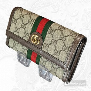 【美品】GUCCI　長財布 523153　GGコンチネンタルウォレット　グッチ 