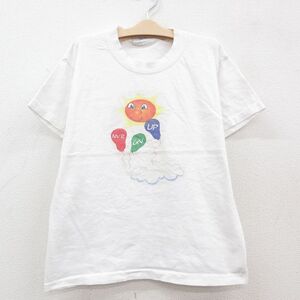 古着 半袖 ビンテージ Tシャツ キッズ ボーイズ 子供服 90s 太陽 コットン クルーネック 白 ホワイト 23jul26