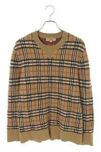 バーバリー Burberry 18AW 8005117 サイズ:L ノヴァチェックカシミヤニット 中古 SB01