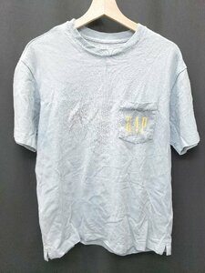 ◇ GAP ギャップ プリント 半袖 Tシャツ カットソー サイズS ブルー系 マルチ レディース メンズ P