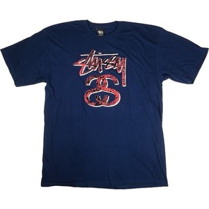 STUSSY ステューシー STOCK LOGO SS LINK TEE NAVY Tシャツ 紺 Size 【XL】 【新古品・未使用品】 20797955