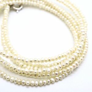 ◆本真珠2連ネックレス◆N 約5.8g pearl パール jewelry necklace DA0/EA0