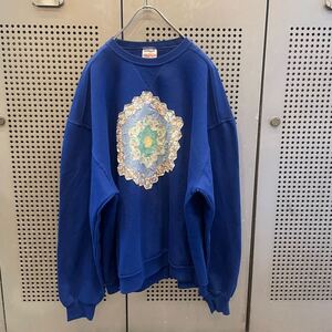 古着　ヴィンテージ　vintage sweat スウェット　トレーナー　リメイク　リメイクsweat アンティークキルト　カラフル　派手　