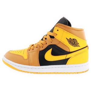 NIKE ナイキ WMNS AIR JORDAN 1 MID BQ6472-700 ウィメンズ エアジョーダン1 ミッドカットスニーカー シューズ イエロー/ブラック