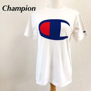 Champion　チャンピオン　カットソー　Tシャツ　ビッグロゴ　ホワイト