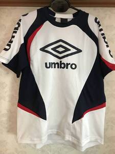 ★UMBRO★半袖 メッシュTシャツ M 白ホワイト紺ネイビー赤レッド