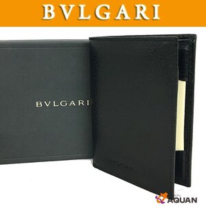 BVLGARI ブルガリ 財布 札入れ 手帳カバー カードケース レザー ブラック aq7431