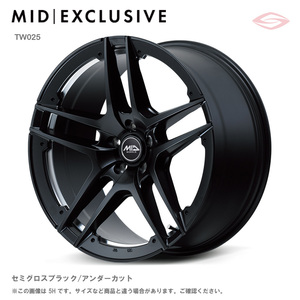 MTW TW025 アルミホイール 1本 20x9.5J +41 114.3 5H (セミグロスブラック/アンダーカット) / 20インチ TESLA用サイズ