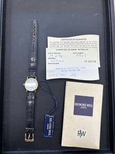 □2104 RAYMOND WEIL レイモンドウィル 竜頭〇 18K GOLD ERECTROPLATED 10M 9923 不動品 ゴールド 現状品