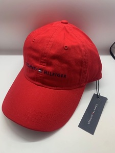 「タグ付き・未使用品」TOMMY HILFIGER(トミーヒルフィガー) レトロ 野球帽 男女兼用 キャップ CAP 赤 RED 6941823