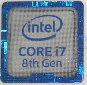 ■新品・未使用 ■10枚セット 八代目【CORE i7　8th】エンブレムシール 【18*18㎜】送料無料・追跡サービス付き☆P055