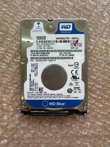 【正常動作品/中古】WESTERN DIGITAL WD Blue WD5000LPVX-08V0TT5【1,419回/6,985時間】500GB SATA-HDD