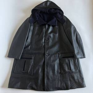 希少アーカイブ Yohji Yamamoto POUR HOMME レザーコート ヨウジヤマモト y